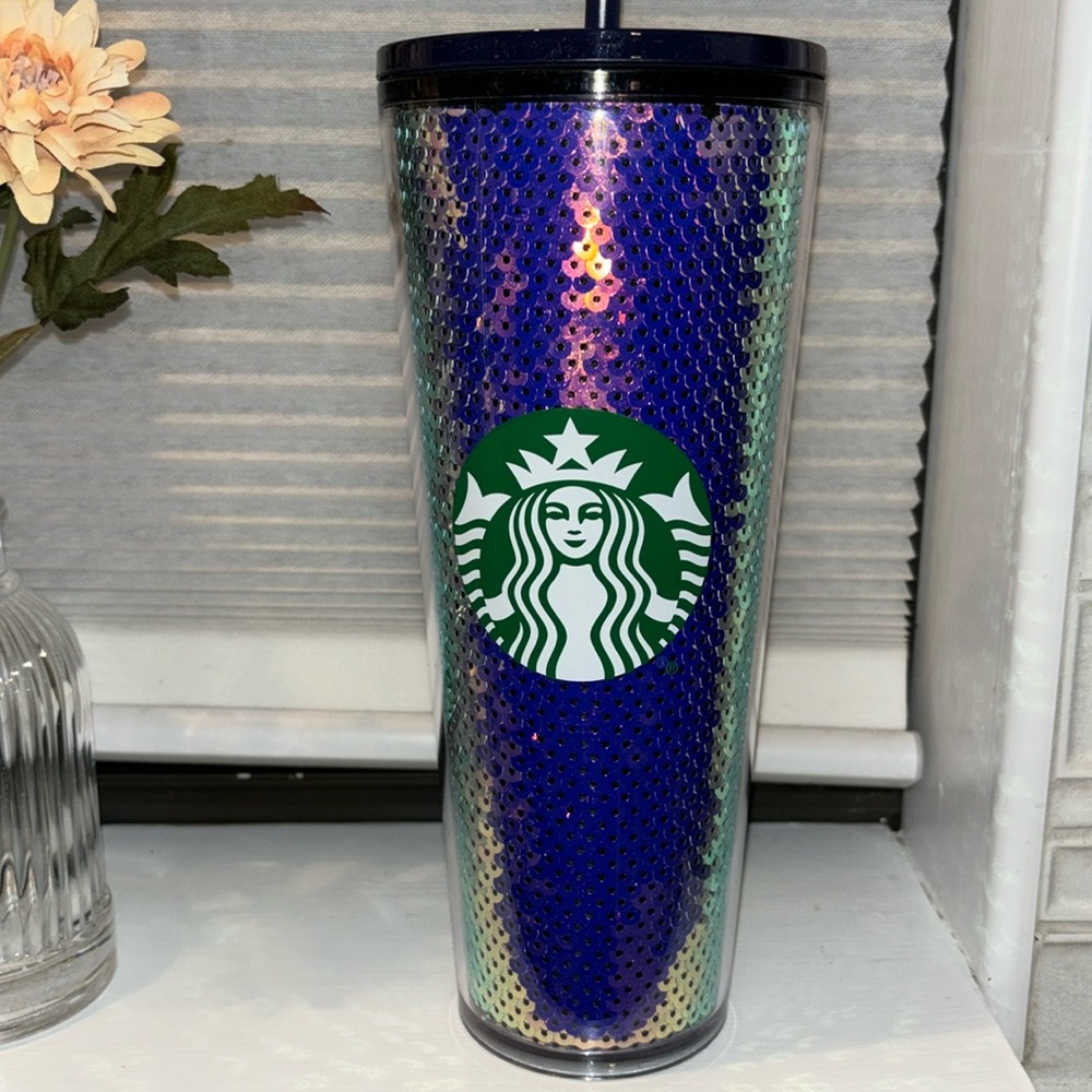 NWT Starbucks iridescent  sequin tumbler